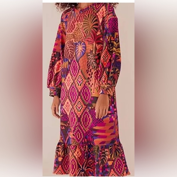 NWT Farm Rio jungle animals tapestry sweatshirt dress - Picture 3 of 4